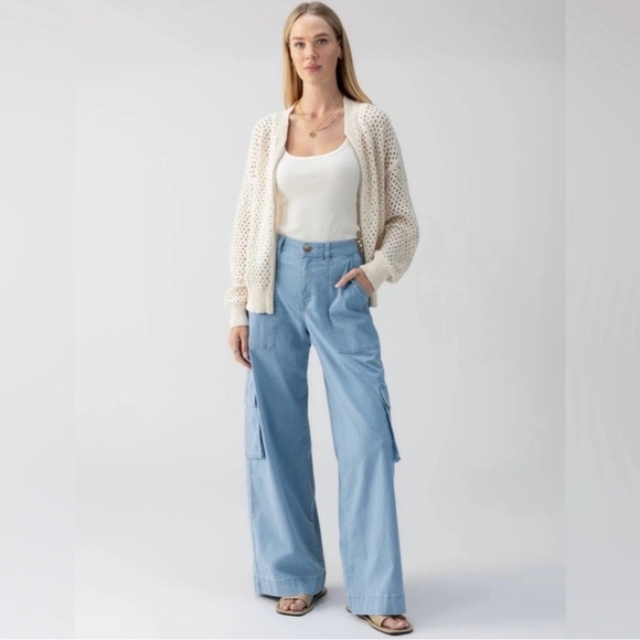 Anthropologie Sanctuary Cream Crochet Zip Cardigan XS | NWT Boho Sweater - Picture 3 of 4